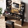 Whizmax Vanity Desk with Mirror and Lights, Makeup Vanity Set w/Desk and Stool,Vanity Table w/6 Storage Shelves, 2 Large Drawers for Bedroom - 2 of 4