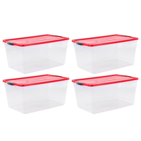 Rubbermaid Cleverstore 16 Quart Plastic Storage Tote Container with Lid (6 Pack), Clear