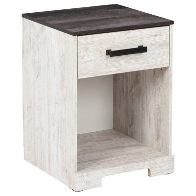 Shawburn Nightstand White/Dark Charcoal Gray - Signature Design by Ashley