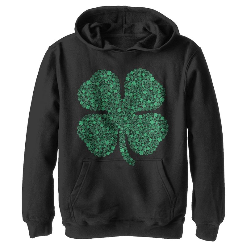 Boy's Marvel St. Patrick's Day Hero Icon Clover Pull Over Hoodie, 1 of 5