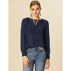 INSPIRE CHIC Women's Tie Neck Long Sleeve Chiffon Blouse - 2 of 4