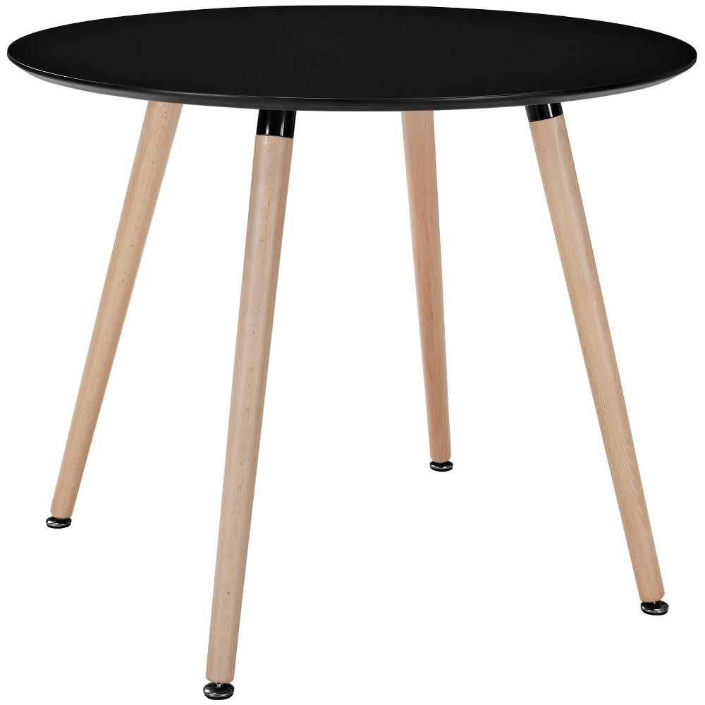 Photos - Garden & Outdoor Decoration Modway Track Round Dining Table Black - : Scandinavian Style, 4-Point Leg, Wood Surface, Seats 4 