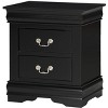 Okak Solid Wood Bedroom Furniture 5-Drawer Chest or 2-Drawer Nightstand, Sleigh Bed, Brass Hardware, Easy Assembly - 2 of 4