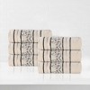 Zero Twist Cotton Solid and Jacquard Bathroom Towel Set by Blue Nile Mills - 2 of 4