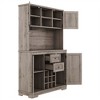 Farmhouse-Style Coffee Bar Cabinet with Drawers, Shelves, and Two Storage Racks, 74" Wine Bar，Suitable for Dining Rooms and Kitchens. - 4 of 4