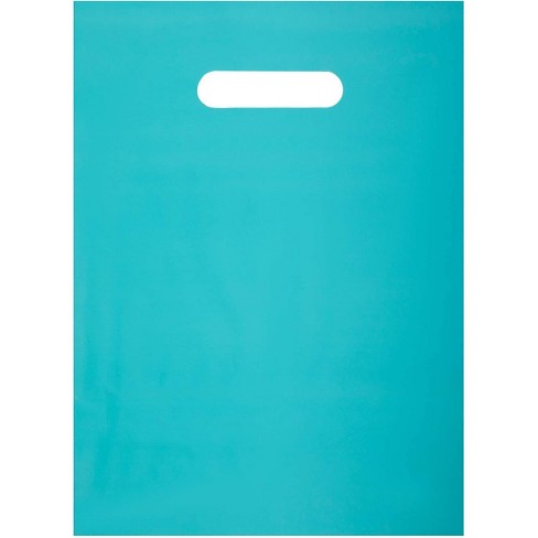 Assorted Color Reusable Plastic Shopping Bag Gift Clothes Boutique Handle Pouch 