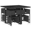 vidaXL Garden Dining Set Black PE Rattan 8-seater Collapsible - 4 of 4