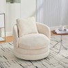 KWPZQEB Modern Accent Chair, 360° Swivel Barrel Chair with Pillow, Chenille Armchair Club Chair for Living Room Bedroom - 2 of 4