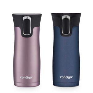 Contigo AUTOSEAL West Loop Vacuum-Insulated Stainless Steel Travel Mug with Easy-Clean Lid, 16oz., 2 Pack, Vervain, Midnight Berry - 1 of 4