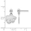 Black Bow Jewelry 14k White Gold Kansas State Wildcats NCAA Dangle Earrings - 2 of 3