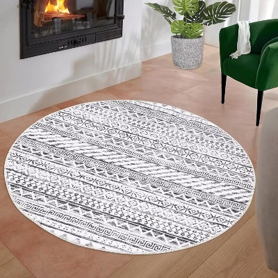 Machine Washable Moroccan Geometric Indoor Area Rug
