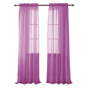 RT Designer Collection Celine Sheer Luxurious Modern Design Curtain Panel 54" x 84" Lilac - 1 of 4