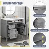 ALEXOUN 30" Solid Wood Frame Bathroom Vanity Cabinet with Sink,Single Sink Bathroom Storage Cabinet with 1 Door,2 Drawers & Tip-Out Drawer - 4 of 4