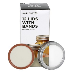 HomePointe Canning Lids and Bands for Regular Mouth Mason Jars, Fits Regular Mouth Glass Jars, Food Preservation (144 Lid and Band Pairs [12 Packs of - 1 of 4