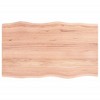 vidaXL Table Top Light Brown 39.4"x23.6"x0.8" Treated Solid Wood Oak Live Edge - 2 of 4