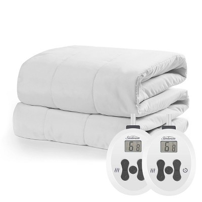 Restful Quilted Heated Mattress Pad White - Sunbeam