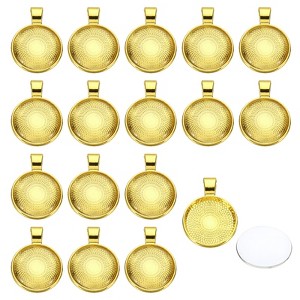 Unique Bargains Photo Jewelry Making Pendant Trays with Glass Gemstones 30 Sets - 1 of 4