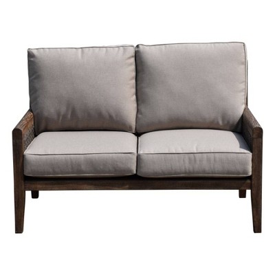 Bermuda FSC Teak Loveseat - Taupe - Courtyard Casual