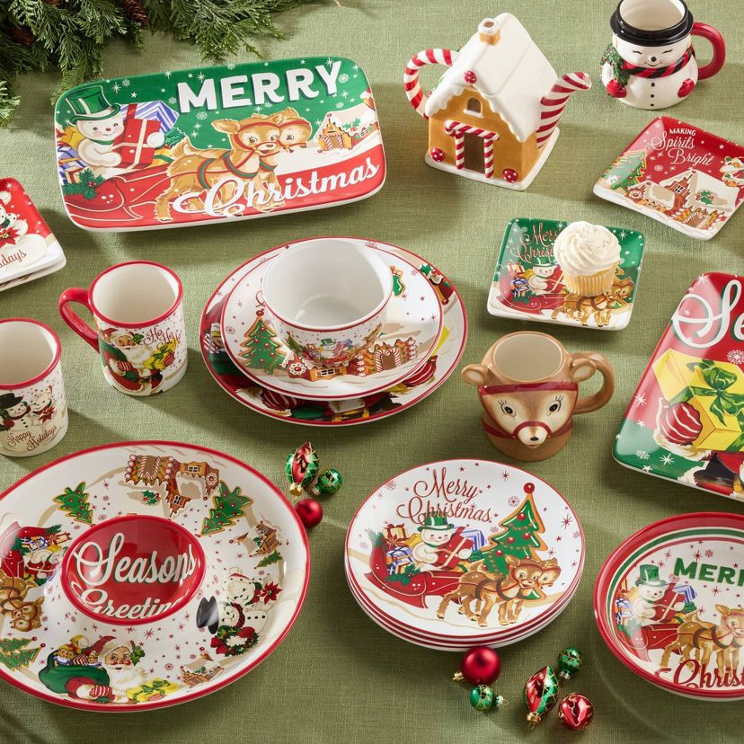 Certified International Santa's Retro Christmas Dinnerware Collection