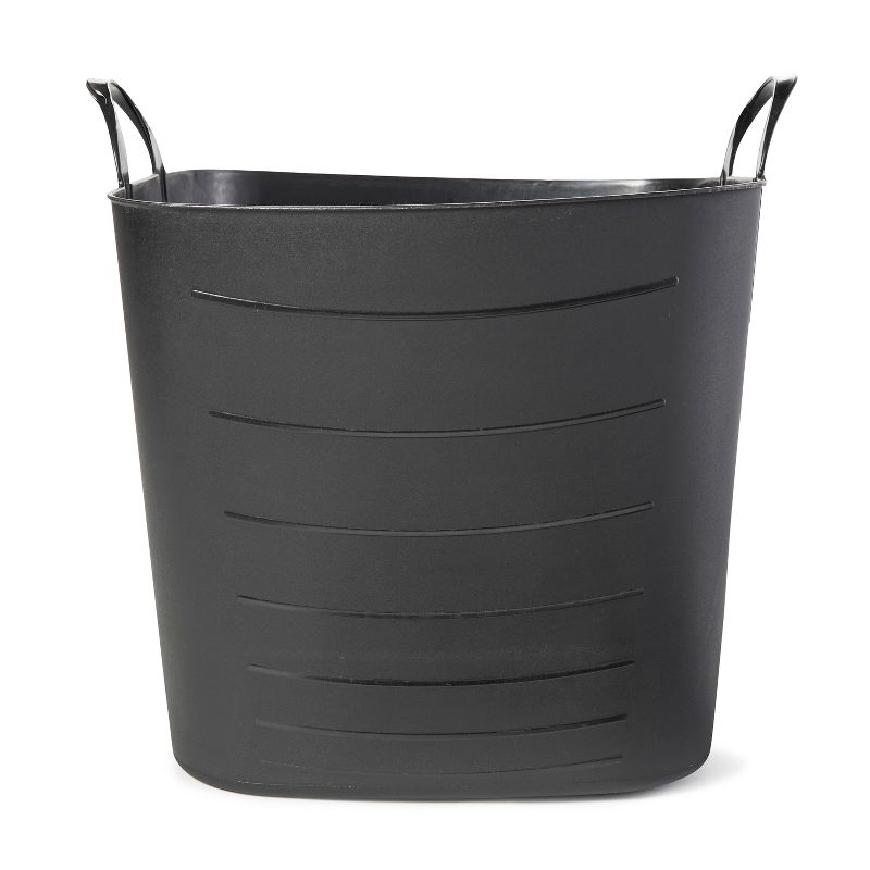 Life Story Flexible Tub Basket 25 Liter/6.6 Gallon Plastic Multifunction Storage Tote Bin with Handles, Black (12 Pack), 2 of 7