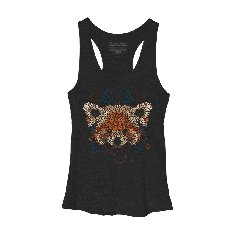 Women's Design By Humans Red Panda Face By LetterQ Racerback Tank Top, 1 of 4