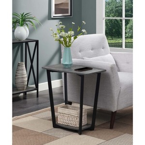 HomeStock Industrial End Table with Bottom Shelf, Powder Coated Metal Frame and Open Display Space for Modern Living Rooms - 1 of 4