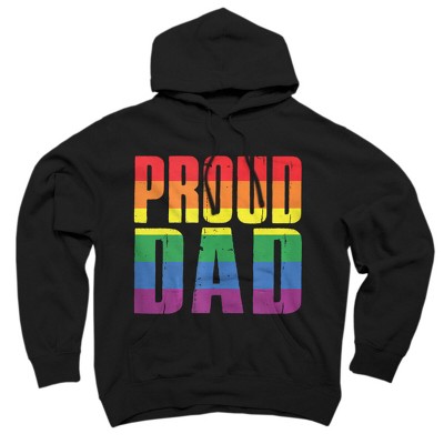 Adult Design By Humans Rainbow Pride Proud Dad By Luckyst Pullover Hoodie - Black - Small