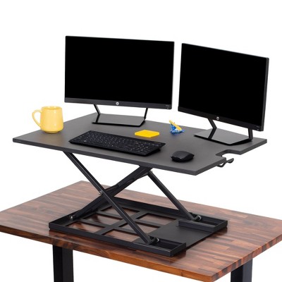 X-Elite Pro 36" Standing Desk Converter with Pneumatic Height Adjustment – Black – Stand Steady