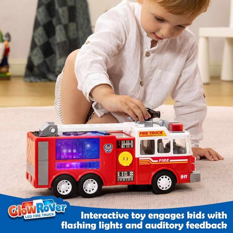 Syncfun Toddler Fire Truck Toy with Mode Switch & Volume Control, Bump and Go Fire Engine Trucks, Boys&Girls Firetruck, Kids Birthday, 3 of 10