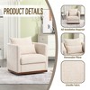 32"W Accent Chair 360 Degree Swivel Chair Barrel Chair Leisure Arm Chair, Chenille Upholstery, No Assembly Required, Beige/Gray/Brown/Black-ModernLuxe - 4 of 4