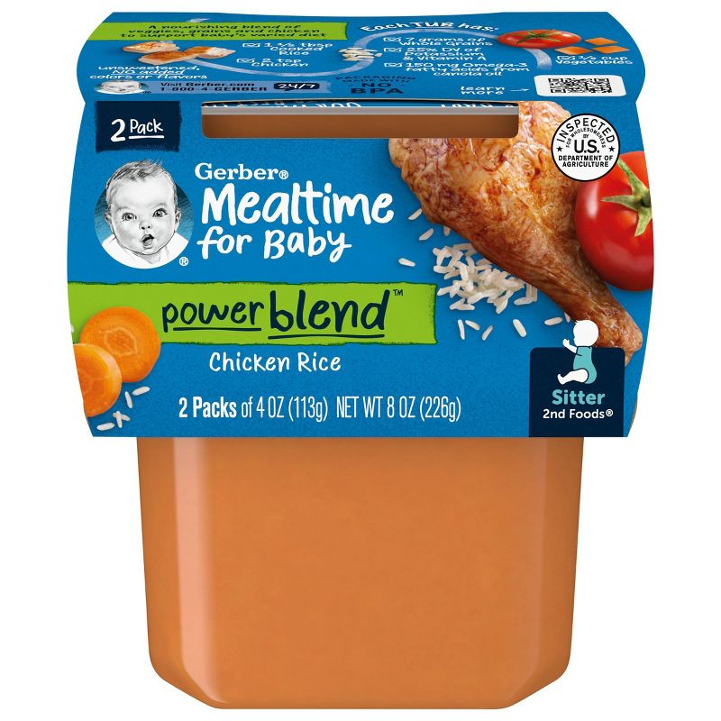 Gerber Sitter 2nd Foods Chicken Rice Baby Meals - 2ct/4oz Each, 1 of 6