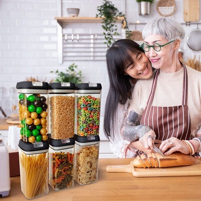 Black BPA-Free Plastic Airtight Food Storage Containers Set