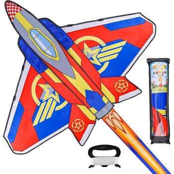 Syncfun Airplane/Spaceship Kite Easy to Fly Huge Kites for Kids and Adults with 262.5 ft Kite String, Large Beach Kite for Outdoor Games