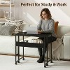 24.8" Folding Rolling Desk – Storage Shelf, Sturdy Steel Frame, Portable Sofa Table for Small Spaces, Home Office - 4 of 4