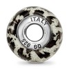 Black Bow Jewelry White & Black Glitter Overlay Glass & Sterling Silver Bead Charm, 15mm - 2 of 4