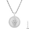 Steeltime 24" Men's stainless steel and simulated diamonds round basketball pendant. Color Options: Silver, Gold - 3 of 4