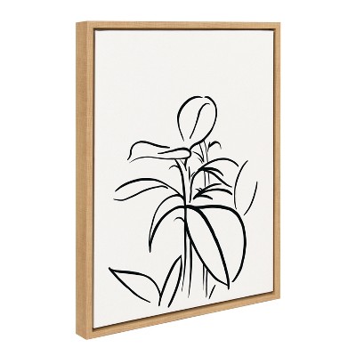 Natural Framed Abstract Botanical Canvas Print, 18x24
