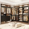 Besiost Set of 4 Closet Organizer System with Wood Drawers, 104-In Freestanding Wardrobe with Shoe Racks and Hnaging Rods - 3 of 4