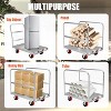 2-in-1 All Steel Heavy Duty Sheet Metal Trolley with 1 Front Handrail and 2 Side Handrails, 2000 lb Drywall Cart with Rubber Swivel Casters - 3 of 4