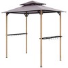 Outsunny 8' x 5' Grill Gazebo, Double Tiered Outdoor BBQ Gazebo with 2 Side Shelves and 10 Hooks for Patio, Garden, Beach, Backyard - 4 of 4