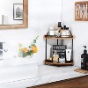 Hachikiko 2 Tier Bathroom Countertop Organizer - Wood Corner Bathroom Counter Storage for Makeup & Skincare, Makeup Organization for Vanity - 4 of 4