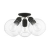 Livex Lighting Downtown 3 - Light Semi-Flush Mount in  Black/Brushed Nickel - 4 of 4