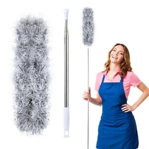 NAYSAYE Cleaning Duster with Extension Pole Bendable Head for Ceiling Fan High Ceiling Blinds Furniture and Cars, Gray, 16.93"*1.46"*2.56" - 1 of 4