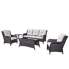 Gymojoy 5 Piece Outdoor Wicker Sofa with Patio Chairs with Coffee Table and Side Table - 2 of 4