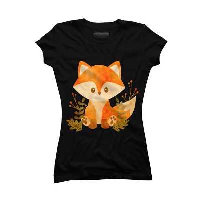 Junior's Design By Humans Cute Baby Fox By stellaandgrace T-Shirt