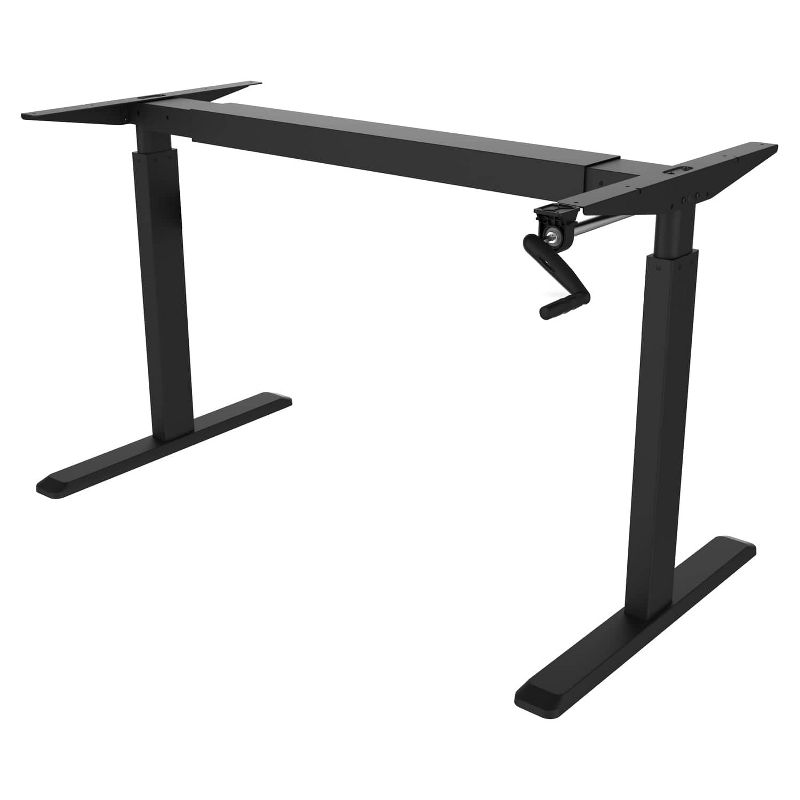 Mount-It! 44" to 64" Wide Manual Hand Crank Standing Desk Height Adjustable Frame Black MI-7931, 1 of 6