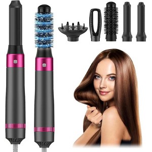 YEVYO 5 in 1 Hair Dryer Brush Kit, Blow Dryer Brush for Drying, Straightening, Volumizing, Curling and Styling Hair - 1000W - Gold - 1 of 4