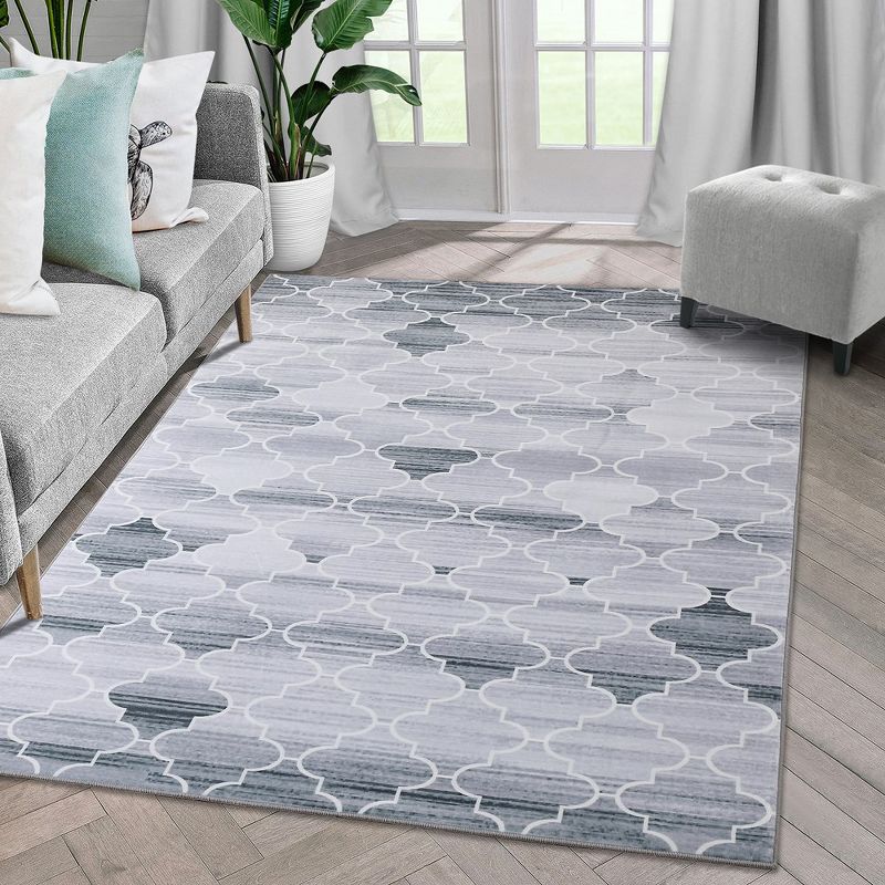Modern Geometric Area Rug Non-Slip Stain-Resistant Accent Area Rugs, 1 of 8