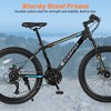 NAYSAYE 26 Inch Mountain Bike 21 Speed Disc Brakes High Carbon Steel Frame Bikes for Adults for Trail Riding, Black and Blue, 71"*25"*39.3" - 4 of 4