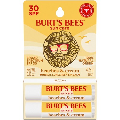 Burt's Bees Lip Balm Blister SPF30 - Beaches and Cream - 2pk